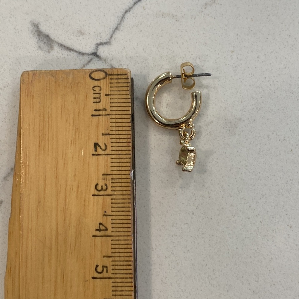 Pack of Gold Hoops with Gem Charms - Picture 4 of 4